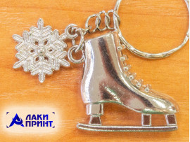20151 Брелок для ключей «Конек со снежинкой», металл под серебро, 3х3 см