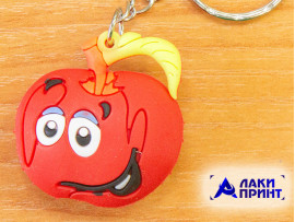 20158 Брелок для ключей «Фруктики-смайлики», резина, 2,7х2,6х1,6 см