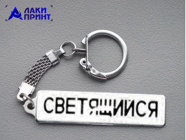 Брелок гос номер светящийся белый (044)