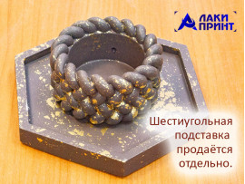 (20135) Подсвечник «Теплый свитер» (эффект вязаной фактуры), окрашенный гипс.