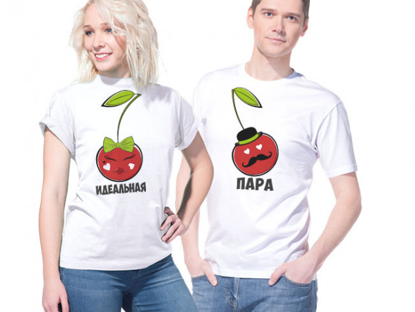 Две футболки с парным дизайном (30305)