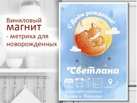 (32251) Магнит виниловый «Метрика для новорожденных» А5, А4, А3