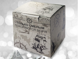 (29) Коробка сувенирная для кружки «Морская» (29) Коробка сувенирная для кружки «Морская»