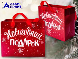 Пакет подарочный «Новогодний подарок», 15×12×5,5 см